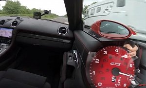Porsche 718 Cayman GTS Passes Cars at 180 MPH/290 KPH in Autobahn Run