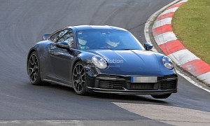 Porsche 911 (992) Sport Classic Prototype Lifts a Wheel on the Nurburgring