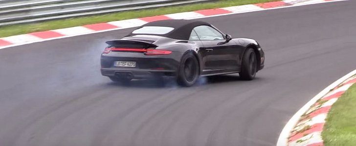 Porsche 911 Carrera GTS Cabriolet (991.2 Facelift) Spied Drifting on Nurburgring