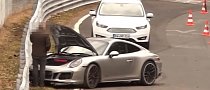 Porsche 911 Carrera GTS Ruined in 3-Way Nurburgring Crash as 2018 Season Starts