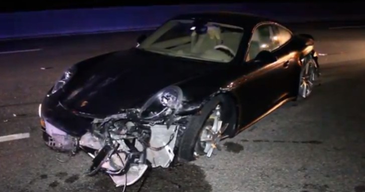 Porsche 911 Autobahn crash