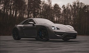 Porsche 911 Electric Cabriolet Borrows Taycan Face to Provide an EV Connection