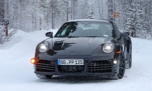 Porsche 911 Facelift Spied During Testing in Winter Wonderland, Has a Digital Dash