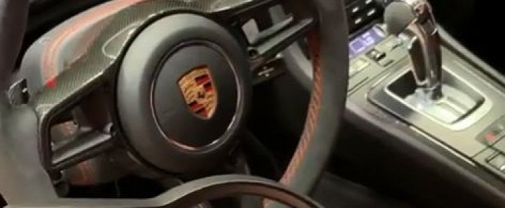 Carbon Fiber Steering Wheel Trim on 911 GT3 RS