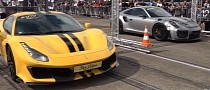 Porsche 911 GT2 RS and Ferrari 488 Pista Engage in Lairy Drag Race