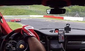 Porsche 911 GT2 RS Chasing another GT2 RS on Nurburgring Is a Stairway to Hell