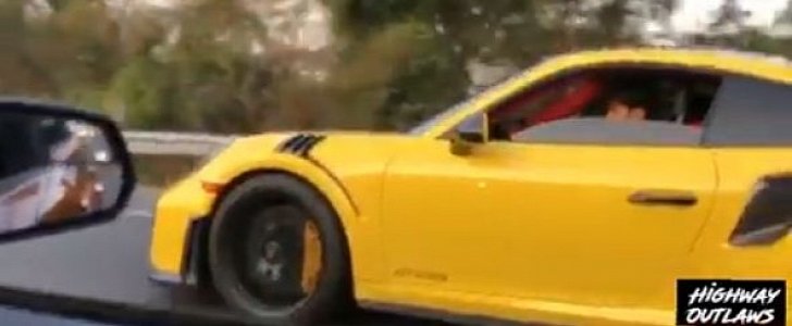 Porsche 911 GT2 RS Drag Races Supercharged Mustang