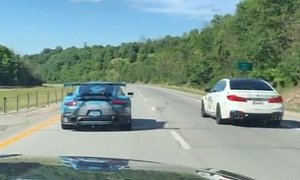 Porsche 911 GT2 RS Drag Races Tuned BMW M5, Things Go South