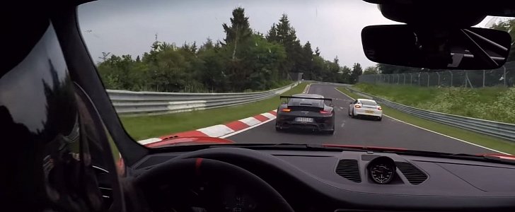 Porsche 911 GT2 RS Meets Another GT2 RS on Nurburgring