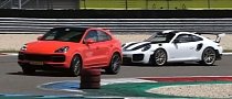 Porsche 911 GT2 RS Meets Cayenne Turbo Coupe at Track Day, Chase Ensues