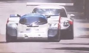 Porsche 911 GT3 Cup Rear Ends 962C in Bizarre Goodwood Crash