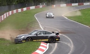 Porsche 911 GT3 Driver Fights Nurburgring Spin in Agonizing Near Crash