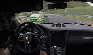 Porsche 911 GT3 RS Chases Mercedes-AMG GT R On Nurburgring, Taxi Ride Goes Wild