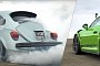 Porsche 911 GT3 RS Drag Races Tesla-Powered VW Beetle Tire Shredder