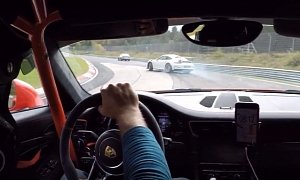 Porsche 911 GT3 RS Drifts Nurburgring Small Carousel, Chased by Another GT3 RS