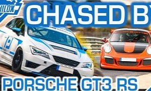 Porsche 911 GT3 RS Hunts Down Seat Leon Cupra on Nurburgring, Chase Is Savage