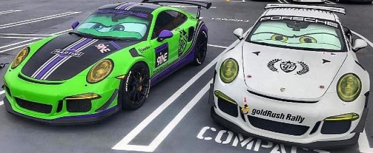 Porsche 911 GT3 RS Pair Impersonates Cars Movie Characters