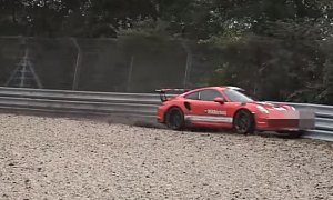 Porsche 911 GT3 RS PDK Rental Crashes on Nurburgring, Delivers Painful Spectacle
