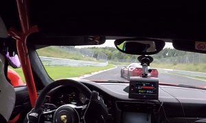 Porsche 911 GT3 RS vs Callaway Corvette Z06 Nurburgring Chase Ends in Near Crash