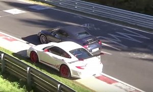 Porsche 911 GT3 RS vs. Porsche 911 Nurburgring Near Crash Is a Passing Lesson