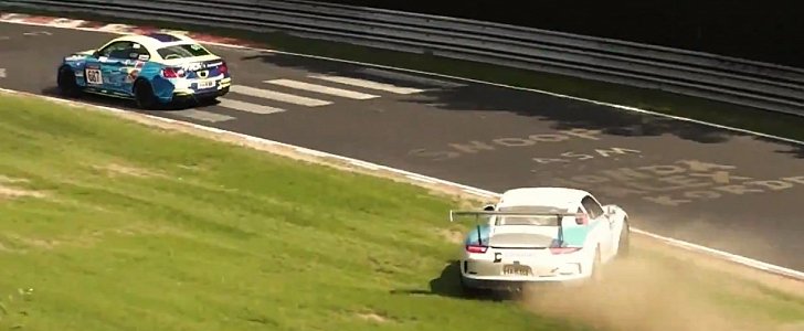 Porsche 911 GT3 vs. BMW M235i Nurburgring Near Crash