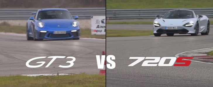 Porsche 911 GT3 vs. McLaren 720S Sport Auto Track Battle