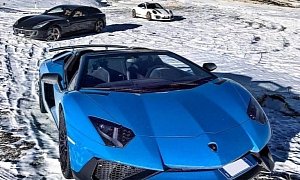 911 R, Aventador SV, GTC4Lusso, Zonda Go Drifting In Italian Alps Instagram Trip