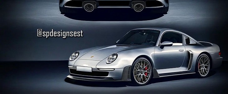Porsche 911 modern 959 carbon fiber concept rendering by spdesignsest