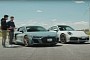 Porsche 911 Turbo S Battles Audi R8 V10, C8 Corvette Gets Unexpected Shout-Out