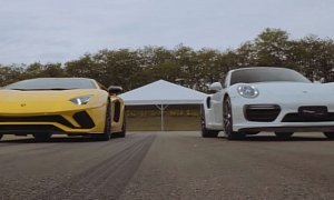 Porsche 911 Turbo S Crushes Lamborghini Aventador S in a Drag Race, Starts Riot