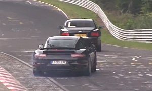 Porsche 911 Turbo S Facelift Spied Drifting: Extreme Nurburgring Testing