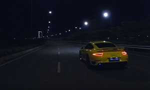 Porsche 911 Turbo S Lights Up the Night with Tuned Exhaust Flames in Armytrix Ad