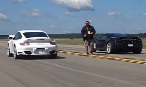 Porsche 911 Turbo S vs. Mclaren 12C Drag Race Ends in Slaughter