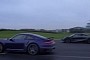 Porsche 911 Turbo S vs. McLaren 720S Wet Drag Race Ends in Obliteration