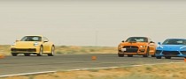 Porsche 911 vs. C8 Corvette vs. Shelby GT500: Sports Car Drag Race