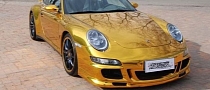Porsche 911 Wrapped in Gold Foil Spotted in China