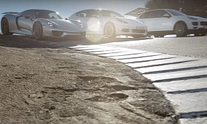 Porsche 918, Cayenne and Panamera Hybrids Go Down Corkscrew to Thank Electricity