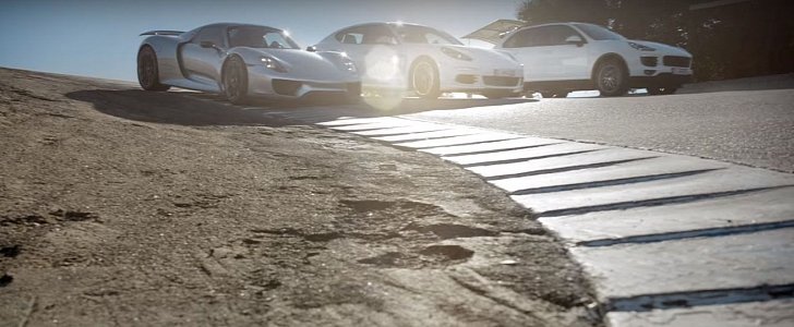 Porsche 918, Cayenne and Panamera Hybrids Go Down Corkscrew