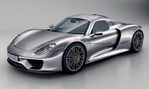 Porsche 918 Coupe with Gullwing Doors: Rendering
