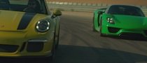 Porsche 918 Spyder and 911 R Play Tag On the Track