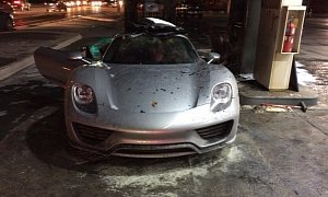 Porsche 918 Spyder Burns to a Crisp In a Canadian Gas Station <span>· Video</span>