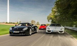 Porsche 918 Spyder, Carrera GT, 959 Hit The Road Together In Germany