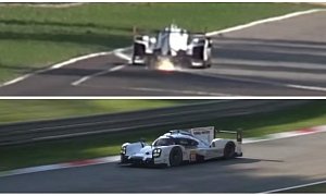 Porsche 919 Hybrid Racecar Hits 200 MPH During Testing on Monza, Sparks Fly