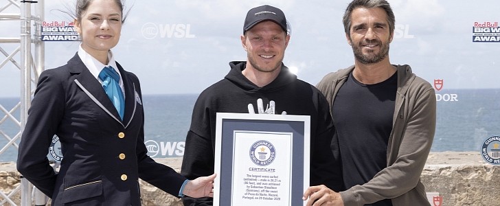 Representative of Guinness World Records, Sebastian Steudtner and by Jessy Miley-Dyer of the WSL