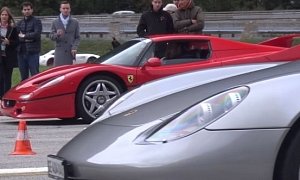 Porsche Carrera GT Drag Races Ferrari F50 at Secret Swiss Supercar Meet