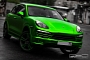 Porsche Cayenne Lime Green Satin Chrome Wrap