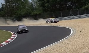 Porsche Cayman Driver Goes Off Track in Nurburgring Error, Saved by Gravel Trap