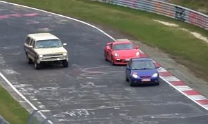 Porsche Cayman GT4, Focus RS Pass Chevy Suburban In Pure Nurburgring Randomness