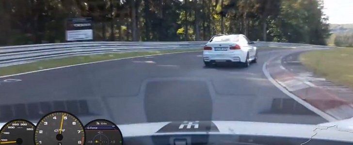 Porsche Cayman GT4 Hunts Down BMW M3 Ring Taxi