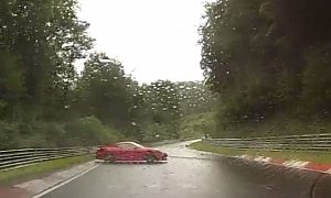 Porsche Cayman GT4 Spinning on Wet Nurburgring Is Another Kind of Carousel